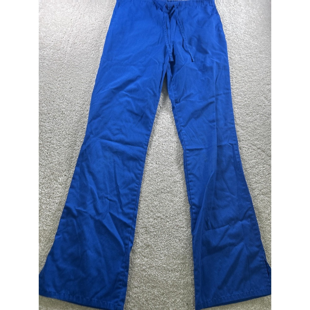 Cherokee Workwear Pants Mens Medium Royal Blue Scrub Drawstring Elastic Flare